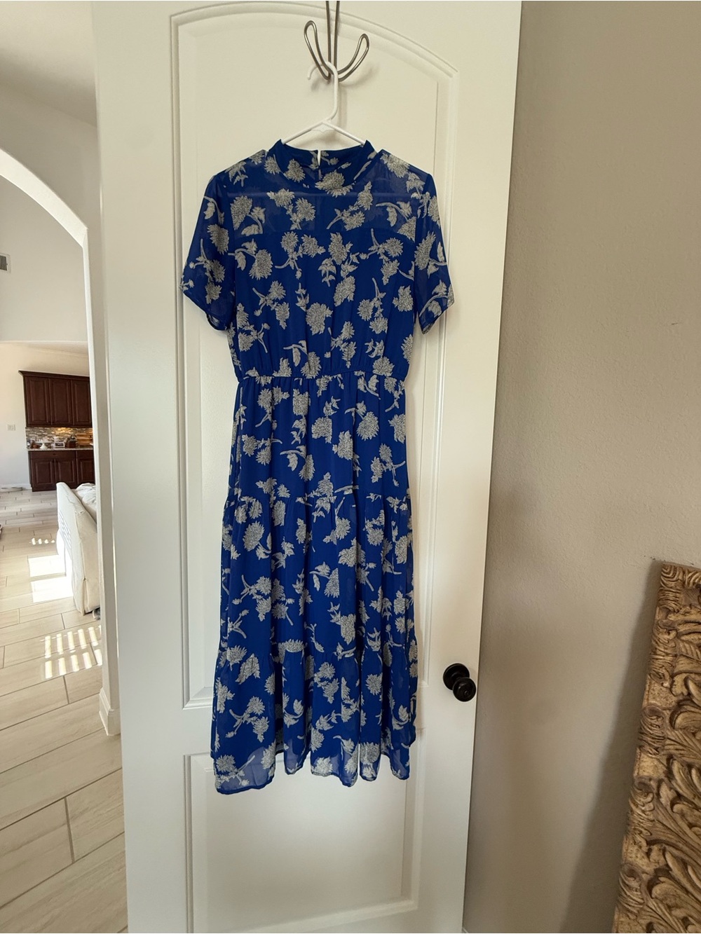 Lulu's Royal Blue Floral Midi Dress
